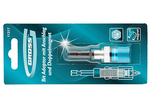 Фото 3 товара Адаптер для бит с ограничителем и двойным магн., 1/4 Gross