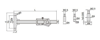 Штангенглубиномер ШГЦ-100, 0.01мм/0.0005", INSIZE - фото 2