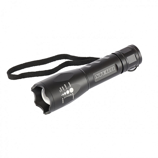 Фото 0 товара Фонарь, 3 W CREE Led 3 W, зум, 3 режима 100 %-50 %-строб, ремешок, 160 Лм, 200 м, 3 х ААА Stern