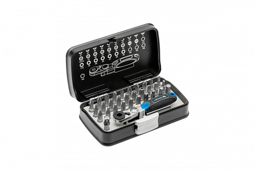 Фото 0 товара Набор бит с трещоткой 1/4", SL, PH, PZ, HEX, Torx, Torx c отверстием, 33 шт. HOEGERT