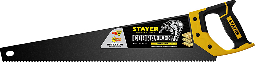 Фото 0 товара Ножовка универсальная (пила) COBRA BLACK STAYER 7 TPI, 500 мм, 2-15081-50_z01 Professional