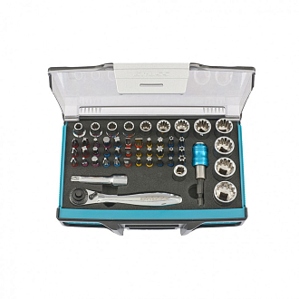 Трещотка с набором бит и торцевых головок, адаптер и удлинитель, 49 шт, S2 Gross - фото 2