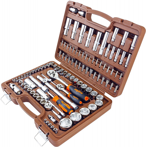 Фото 1 товара Набор инструмента универсальный 1/4", 3/8", и 1/2"DR, 108 предметов, Ombra