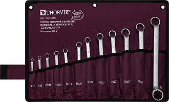Набор ключей гаечных накидных изогнутых серии ARC в сумке, 6-32 мм, 12 предметов, THORVIK - фото 2