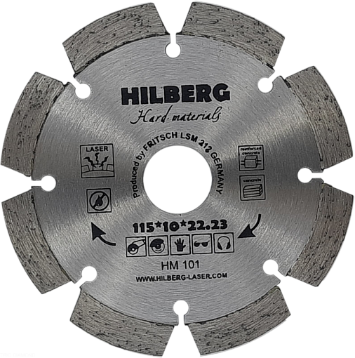 Фото 0 товара Диск алмазный отрезной 115*22,23 Hilberg Hard Materials Лазер