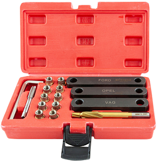 Набор инструментов для восстановления резьбы скобы тормозного суппорта, 16 предметов, THORVIK - фото 1