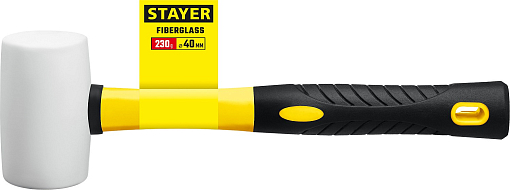 Фото 1 товара STAYER 230 г, Киянка резиновая белая с фиберглассовой ручкой 20533-230 Professional
