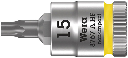 Фото 0 товара 8767 A HF TORX Zyklop Головка торцевая с битой вставкой, 1/4, TX 15 x 28 мм, с фиксацией