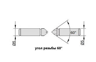 Наконечник для измерения резьбы (44-28TPI/0.6-0.9мм, M60°), INSIZE - фото 2