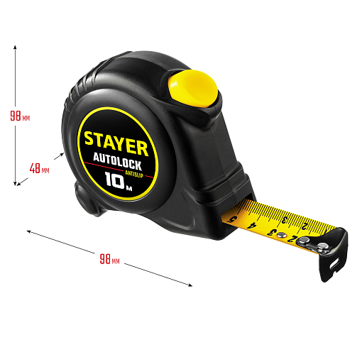 Фото 3 товара Рулетка STAYER 2-34126-10-25 10 м х 25 мм, с автостопом 