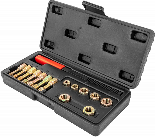 Фото 1 товара Набор для восстановления резьбы M6-М12, 15 предметов, THORVIK