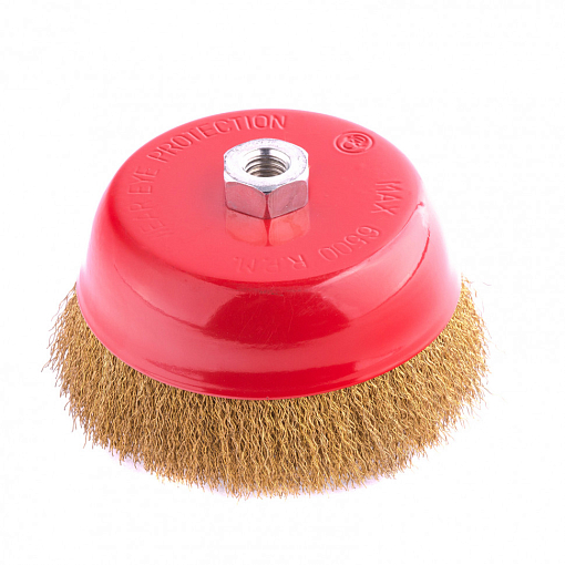 Фото 2 товара Щетка для УШМ, 150 мм, М14, "чашка", латунированная витая проволока Matrix