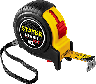 Рулетка STAYER 34131-10_z02 Professional 10 м х 25 мм, ударостойкий, обрезиненный корпус, два фиксатора - фото 1