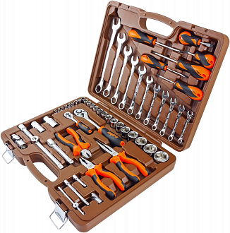 Набор инструмента универсальный 1/4", 1/2"DR, 55 предметов, Ombra - фото 2