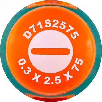 Отвертка стержневая шлицевая ANTI-SLIP GRIP, SL2.5х75 мм, Jonnesway - фото 2