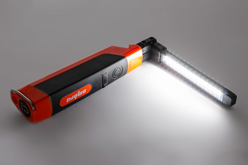 Фото 6 товара Фонарь светодиодный аккумуляторный, переносной, складной, с световым пучком 500+200 Лм, Ombra