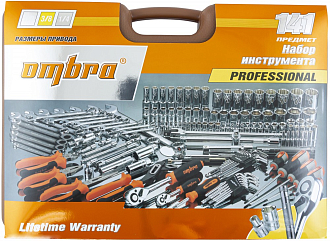 Набор инструмента универсальный 1/4", 3/8" и 1/2"DR, 141 предмет, Ombra - фото 3