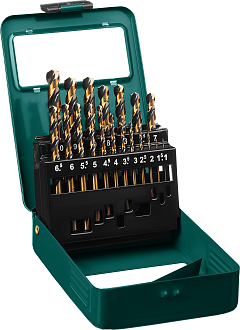 Набор сверл по металлу KRAFTOOL 29656-H19 19 шт. (1-10 мм), класс A, HSS-Co(8%) - фото 1