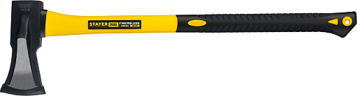Фото 1 товара Топор-колун кованый с двухкомпонентной фиберглассовой рукояткой STAYER 2/2,8 кг, 680 мм 20623-20_z01