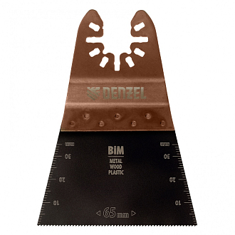 Насадка для МФИ режущая прямая, BiM, по металлу и дереву, 65 x 1.2 мм, мелкий зуб Denzel - фото 3