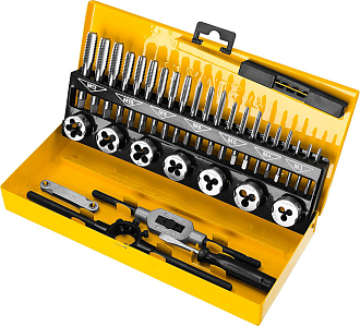 Набор метчиков и плашек MaxCut STAYER 32 предмета, легированная сталь, Master - фото 2