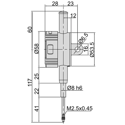 Фото 1 товара Индикатор ИЧЦ 25.4мм/1.0" дел 0.001мм/0.00005" с проушиной, INSIZE