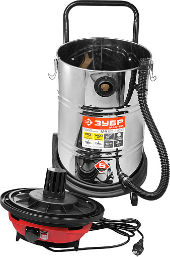 Фото 3 товара Пылесос строительный ПУ-60-1400 М4 ЗУБР 1400 Вт, Мастер
