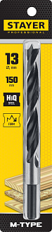 Спиральное сверло по дереву "M-type" STAYER d=13 х 150/95 мм, М-образная заточка, сталь HCS, 2942-150-13_z02 - фото 2