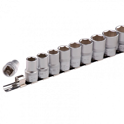 Фото 2 товара Набор торцевых головок, 1/2, шестигранные, CrV, 10 шт., 10-22 мм Stels