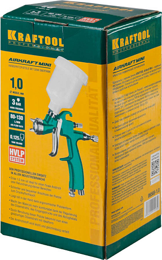 Фото 5 товара Краскопульт пневматический c верхним бачком KRAFTOOL сопло 1,0 мм, AirKraft Mini 06565-1.0 Professional