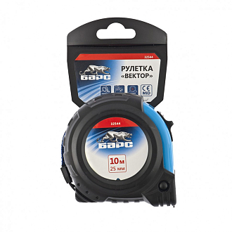 Рулетка Вектор 10 м х 25 мм, утолщенное полотно, магн. зацеп, обрез. корпус Барс - фото 4