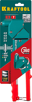 Заклепочник 31176_z01 KRAFTOOL заклепки 2.4-4.8 мм - алюминий и сталь, 2.4-4.0 - нерж. сталь, литой корпус, 360° - фото 6