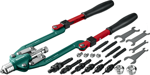 Фото 0 товара Складной заклепочник 3-в-1, в кейсе, 31182_z01 KRAFTOOL заклепки вытяжные, резьбовые (М4-М12, d=3.2-6.4 мм), штифты М4-М8