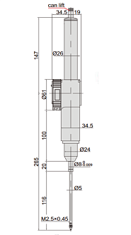 Индикатор ИЧЦ100.0мм/4" дел 0.001мм/0.00005", INSIZE - фото 2