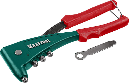 Фото 1 товара Заклепочник 31173_z01 KRAFTOOL заклепки 2.4-4.8 мм - алюминий и сталь, 2.4-4.0 - нерж. сталь, литой корпус,