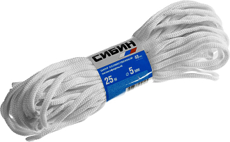 Шнур хозяйственный полиэфирный СИБИН 25 м, 5 мм, 50265 - фото 1