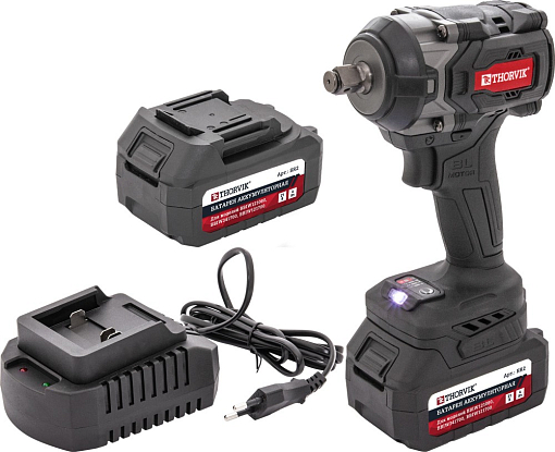 Фото 3 товара Гайковерт ударный аккумуляторный бесщёточный 1/2"DR, 21В, 890 Нм, THORVIK