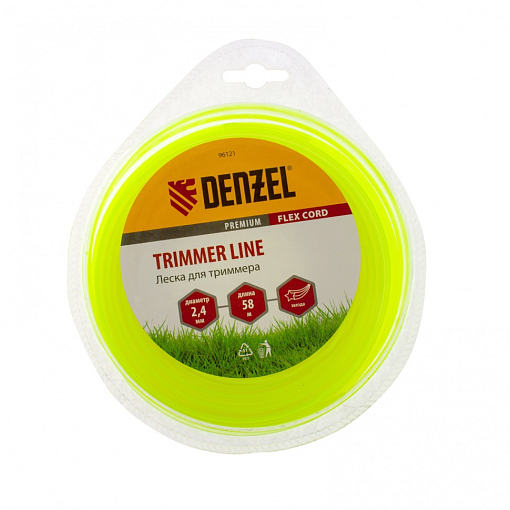 Фото 2 товара Леска для триммера, звезда 2,4 мм х58 м, блистер Flex cord Denzel