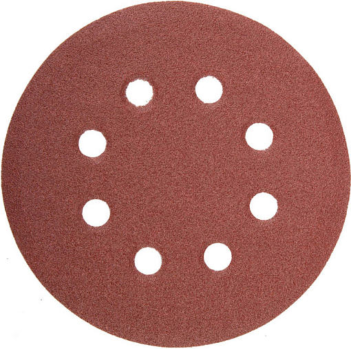 Фото 0 товара Круг шлифовальный универсальный из абразивной бумаги STAYER 8 отв., Р80, 125 мм, 5 шт., 35452-125-080 Master