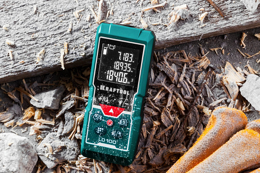 Фото 5 товара Лазерный дальномер KRAFTOOL LD-100 34765 дальность 5 см - 100 м, точность 1,5 мм