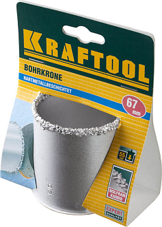 Кольцевая коронка KRAFTOOL 33401-67_z01 d 67 мм, L - 55 мм, карбид-вольфрамовая крошка, - фото 2