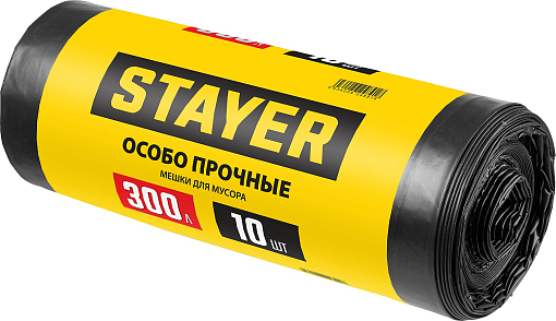 Фото 1 товара Мешки для строительного мусора STAYER HEAVY DUTY 39157-300 300 л, черный, 10 шт., особопрочные