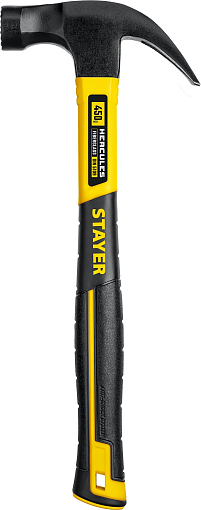 Фото 4 товара Молоток-гвоздодер с фиберглассовой рукояткой Hercules-M STAYER 450 г, 2027-450_z01 Professional