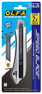 OLFA 18 мм, сегментированное лезвие, автофиксатор, Нож OL-LTD-AL-LFB - фото 1