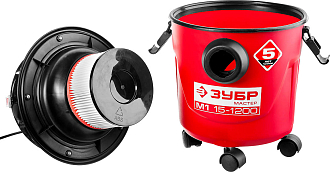 Пылесос хозяйственный для сухой и влажной уборки ЗУБР 1200 Вт, ПУ-15-1200 М1 Мастер - фото 6