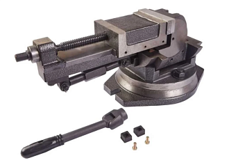 Тиски станочные 100 мм глобусные 3-осевые поворотные QW100 STV - фото 1