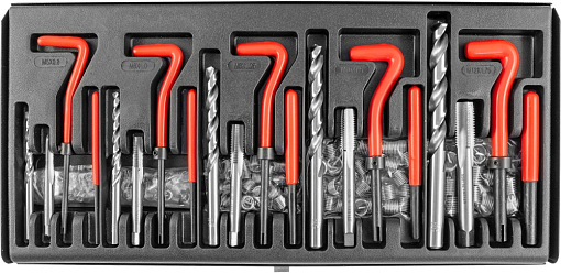 Фото 2 товара Набор для восстановления резьбы M5-M12, 131 предмет, THORVIK