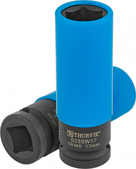 Головка торцевая ударная удлиненная тонкостенная 1/2"DR для легкосплавных колесных дисков, 17 мм, THORVIK - фото 3