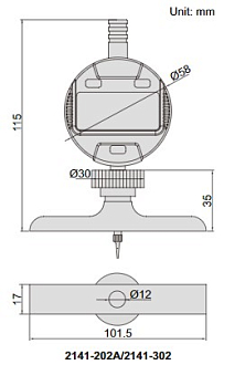Глубиномер ГЦ-300 0.001мм/0.00005", INSIZE - фото 2