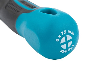 Отвертка PH0 x 75 мм, S2, трехкомп. рукоятка Gross - фото 4